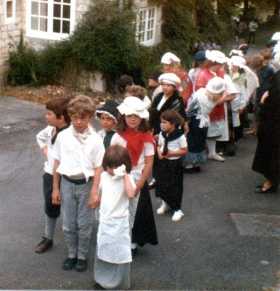 Lining up in front of the Church (includes Philip Whiteman, Nathan & Katy Reade and Amy Leon)